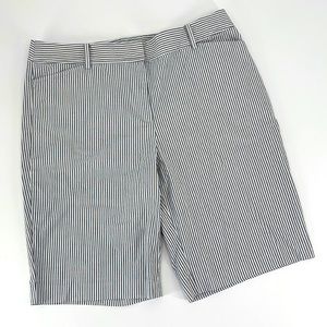 Talbots The Perfect Short Bermuda Gray White Stripe Women's 12